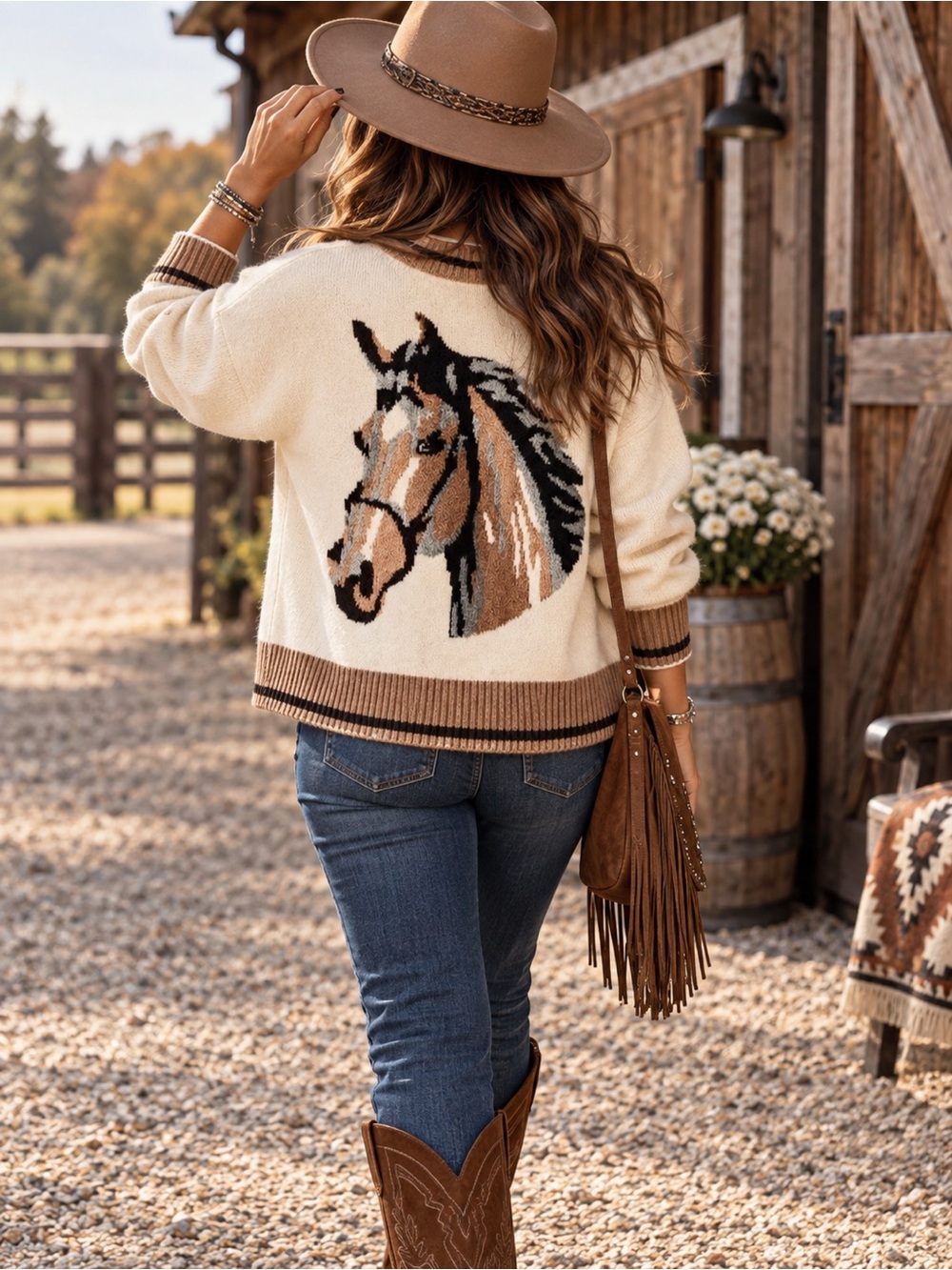 Nikka K Horse Print Western Cardigan XL NWT